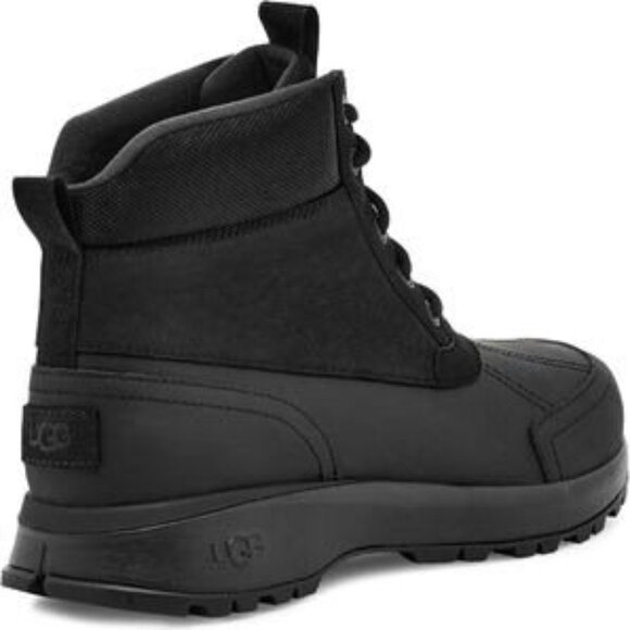 NEW MENS SIZE 11 BLACK UGG EMMETT 1115834 LEATHER WATERPROOF WINTER DUCK BOOTS - Picture 13 of 15